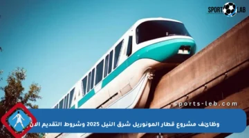 وظائف مشروع قطار المونوريل شرق النيل 2025 وشروط التقديم الآن